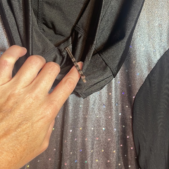Revolution Dancewear Costume Large Adult LA Black Silver Sequins Short Unitard - Picture 9 of 14